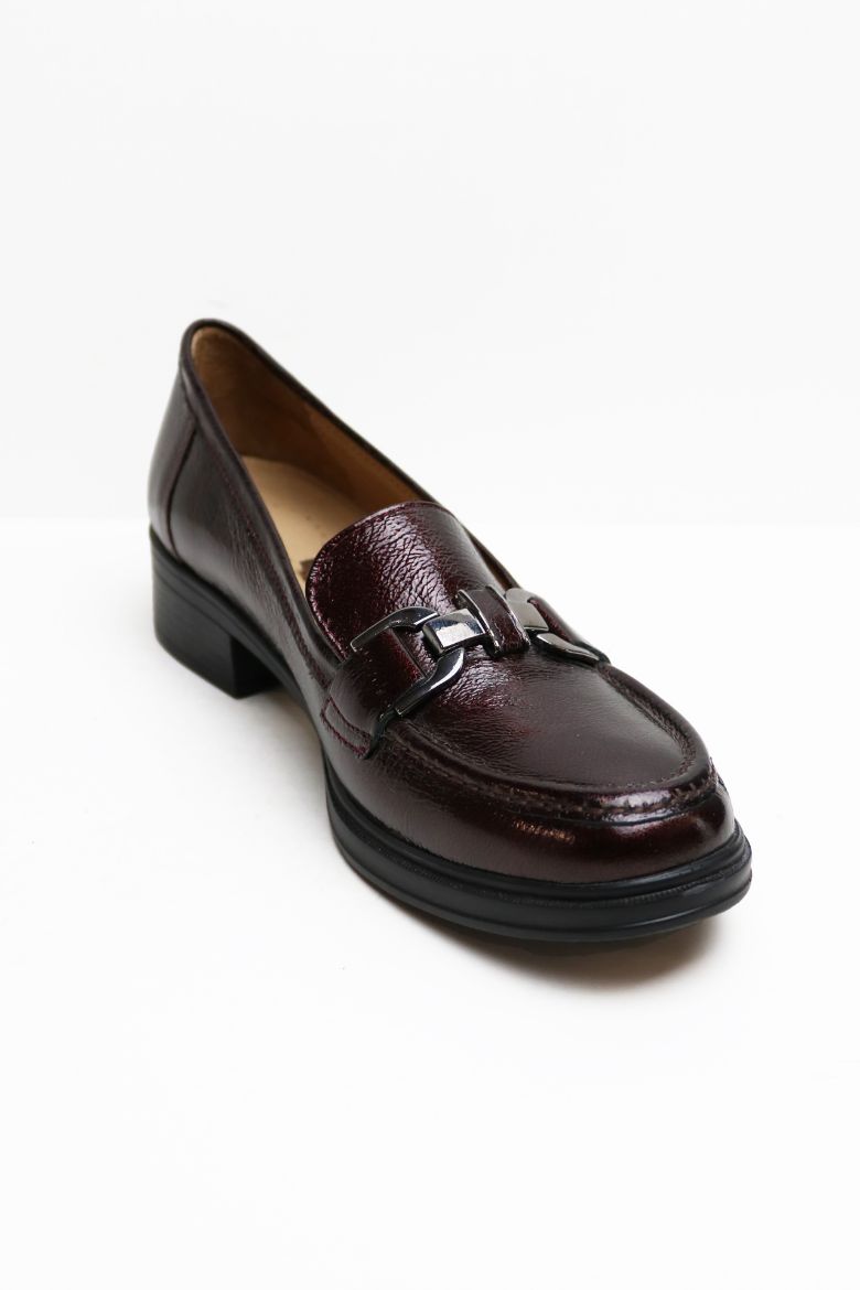 Hakiki Deri Bordo Loafer resmi